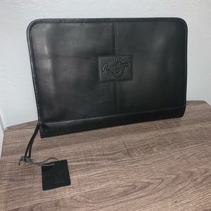 Men’s black leather document folder